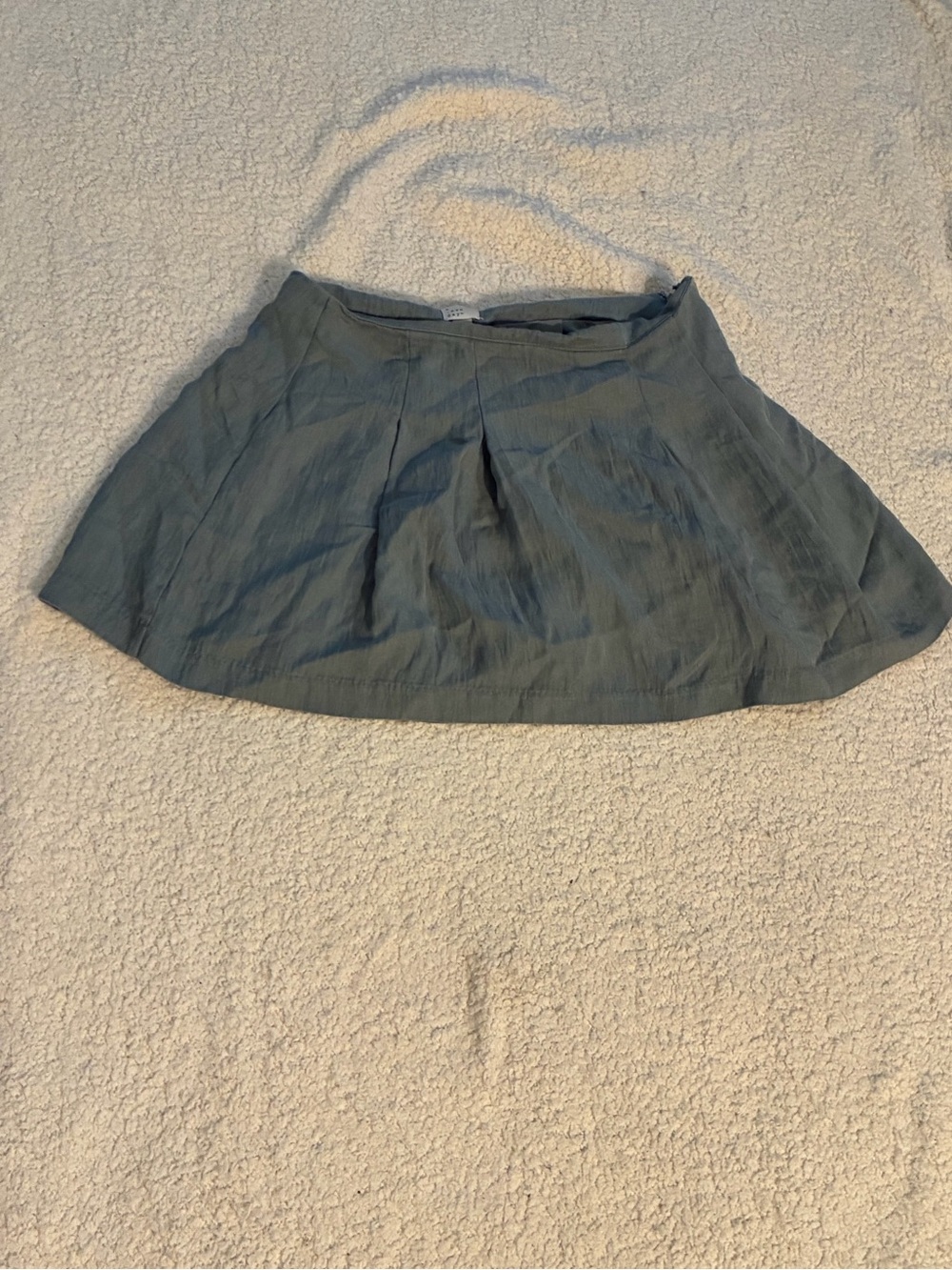 Women's Pleated Mini Skirt - Blue/Grey